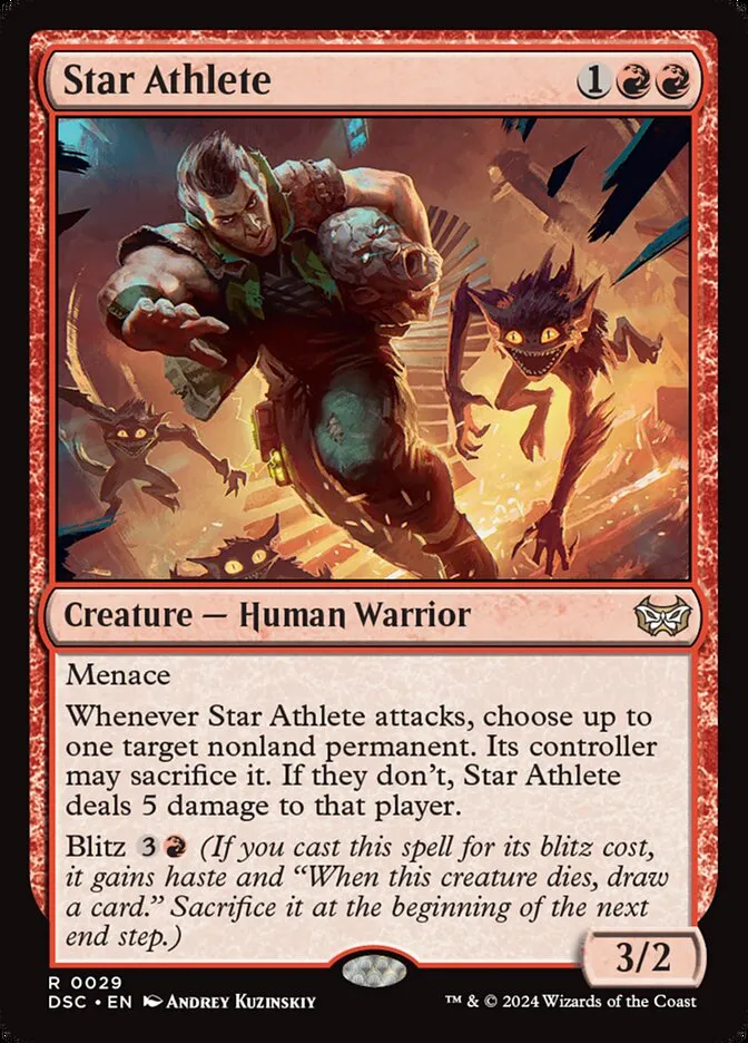 2024 Duskmourn: House of Horror Commander Star Athlete rare #29 rare card image