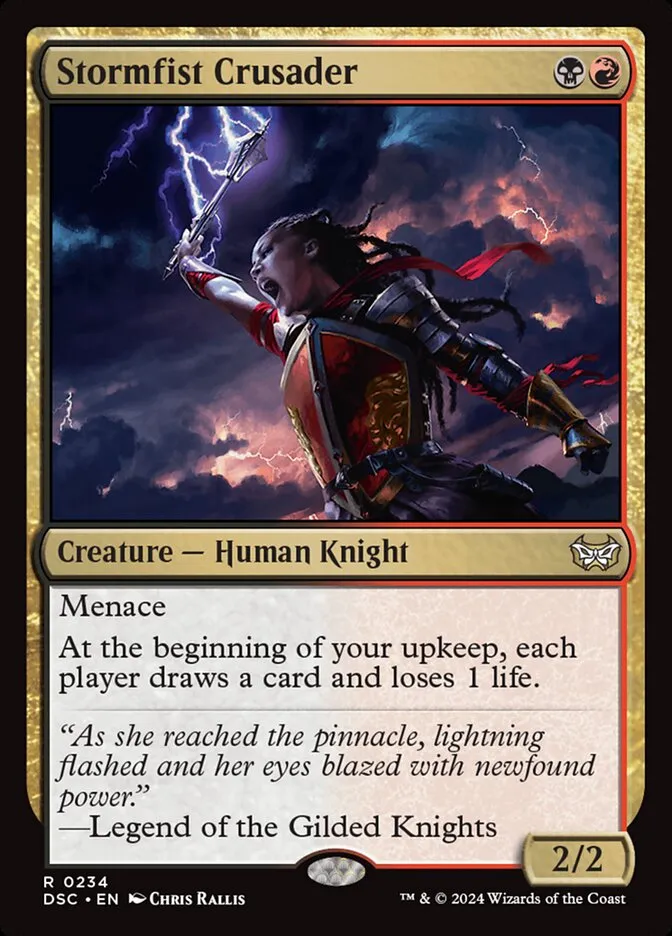 2024 Duskmourn: House of Horror Commander Stormfist Crusader #234 rare card image