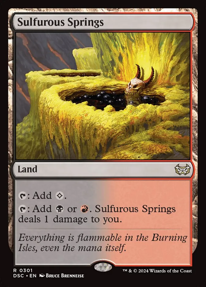 2024 Duskmourn: House of Horror Commander Sulfurous Springs #301 rare card image