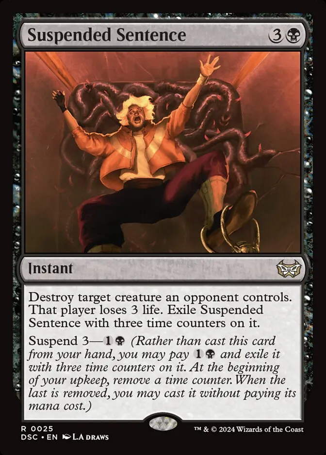 2024 Duskmourn: House of Horror Commander Suspended Sentence rare #25 rare card image