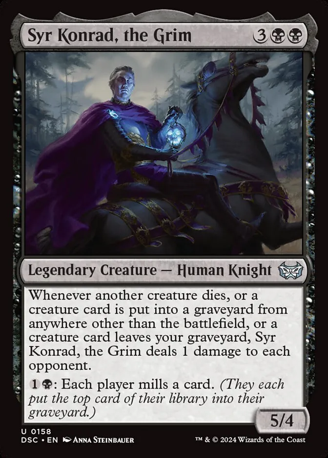 2024 Duskmourn: House of Horror Commander Syr Konrad, the Grim #158 uncommon card image