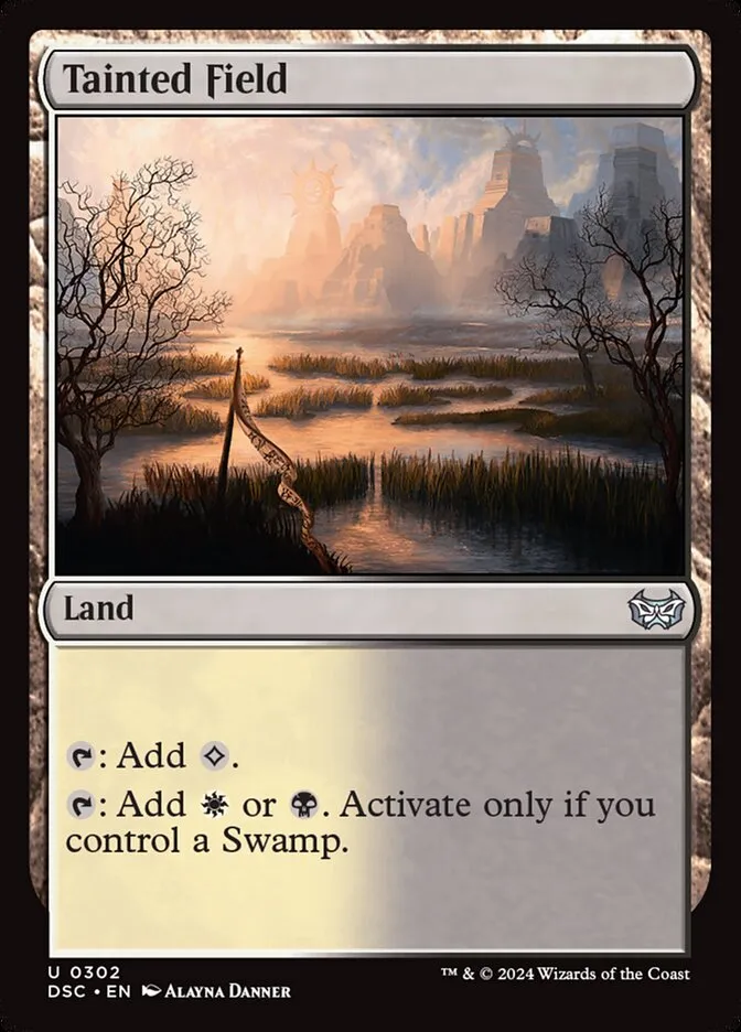 2024 Duskmourn: House of Horror Commander Tainted Field #302 uncommon card image