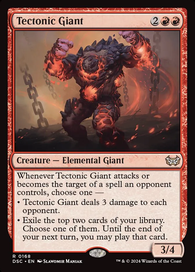 2024 Duskmourn: House of Horror Commander Tectonic Giant #168 rare card image