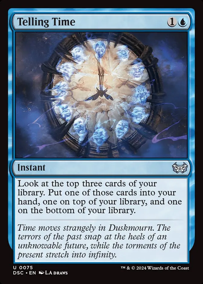 2024 Duskmourn: House of Horror Commander Telling Time uncommon #75 uncommon card image