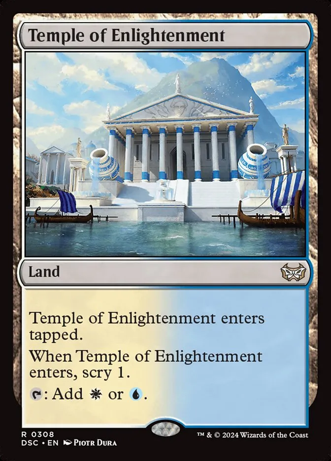 2024 Duskmourn: House of Horror Commander Temple of Enlightenment #308 rare card image