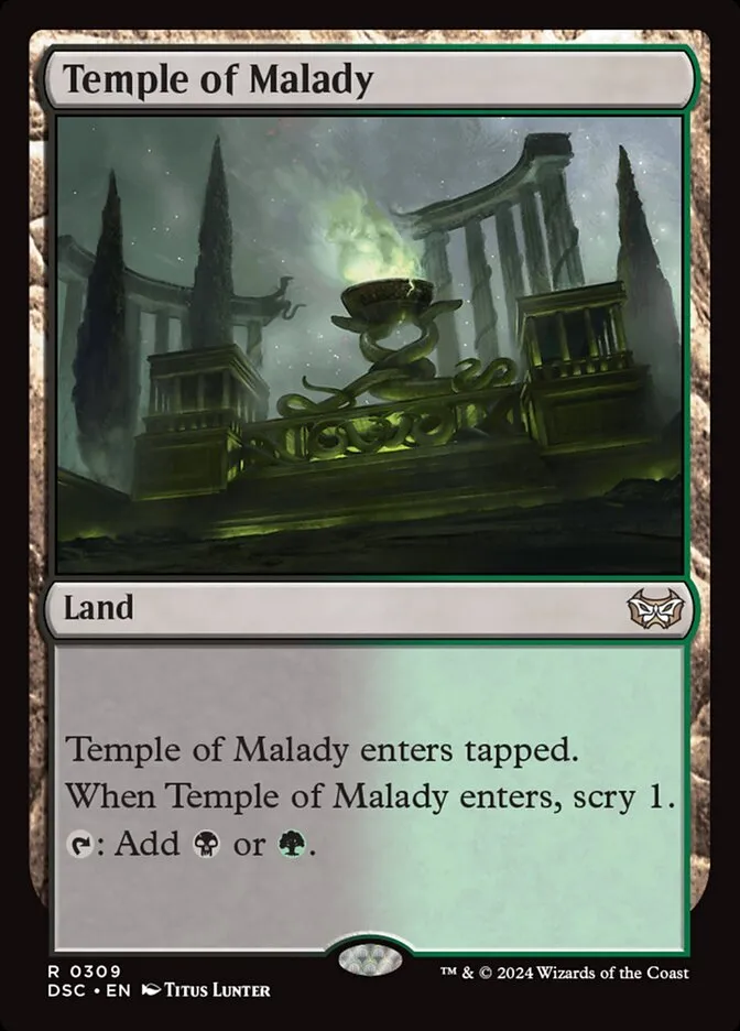 2024 Duskmourn: House of Horror Commander Temple of Malady #309 rare card image