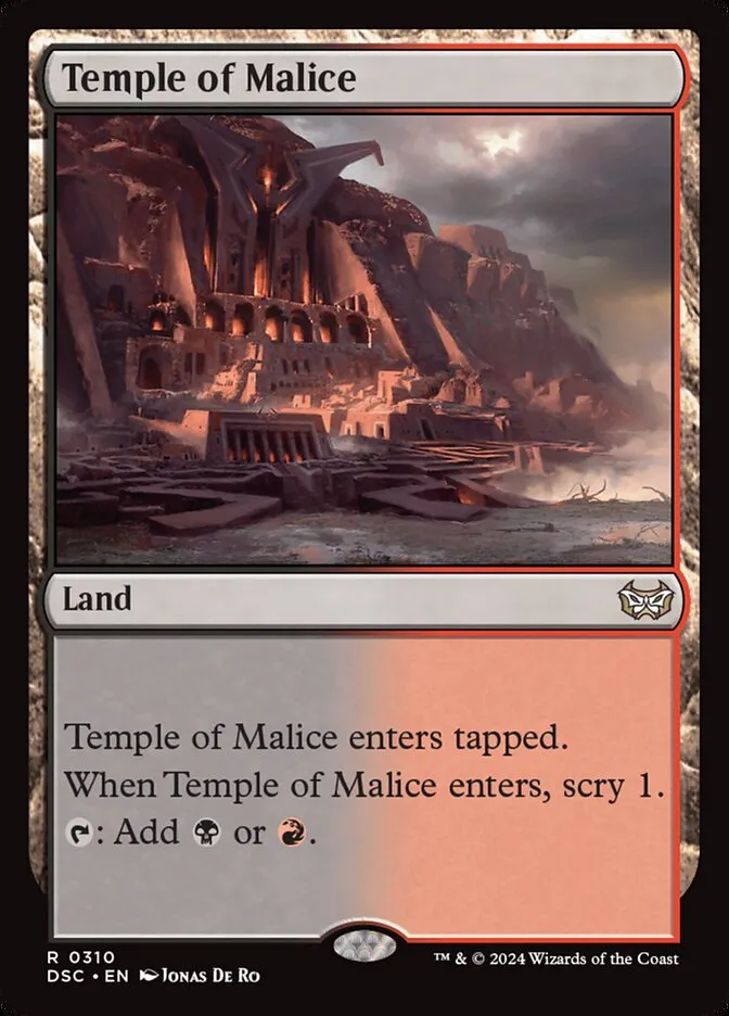 2024 Duskmourn: House of Horror Commander Temple of Malice #310 rare card image