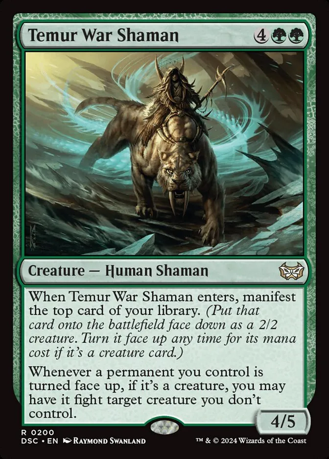 2024 Duskmourn: House of Horror Commander Temur War Shaman #200 rare card image