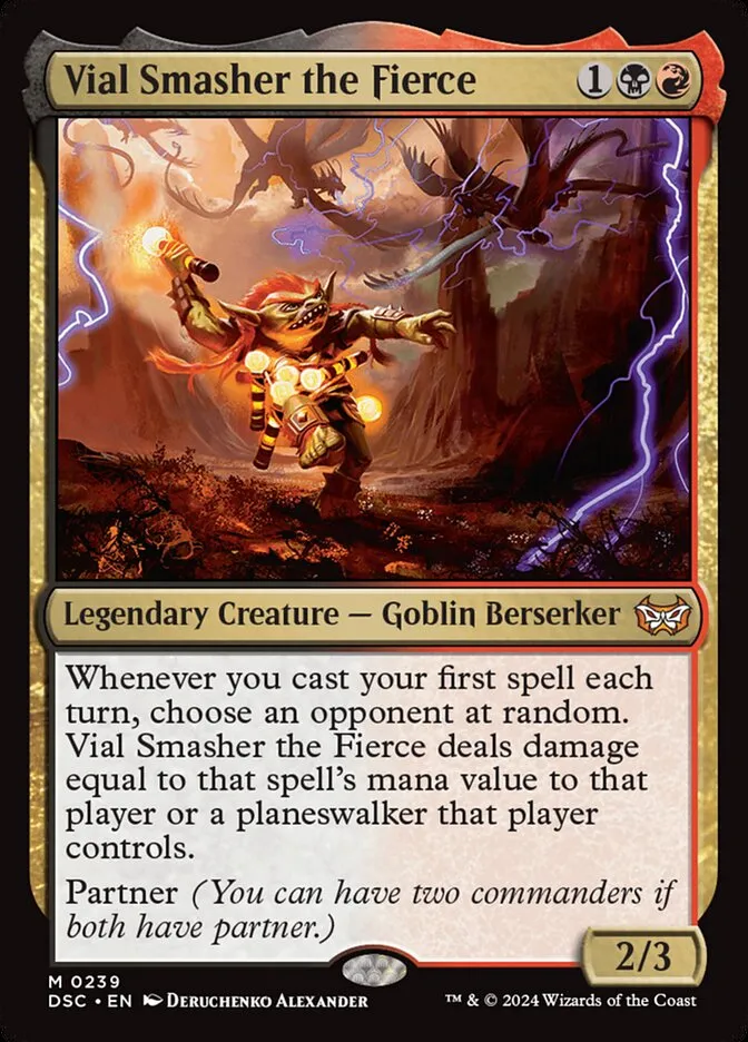 2024 Duskmourn: House of Horror Commander Vial Smasher the Fierce #239 mythic card image