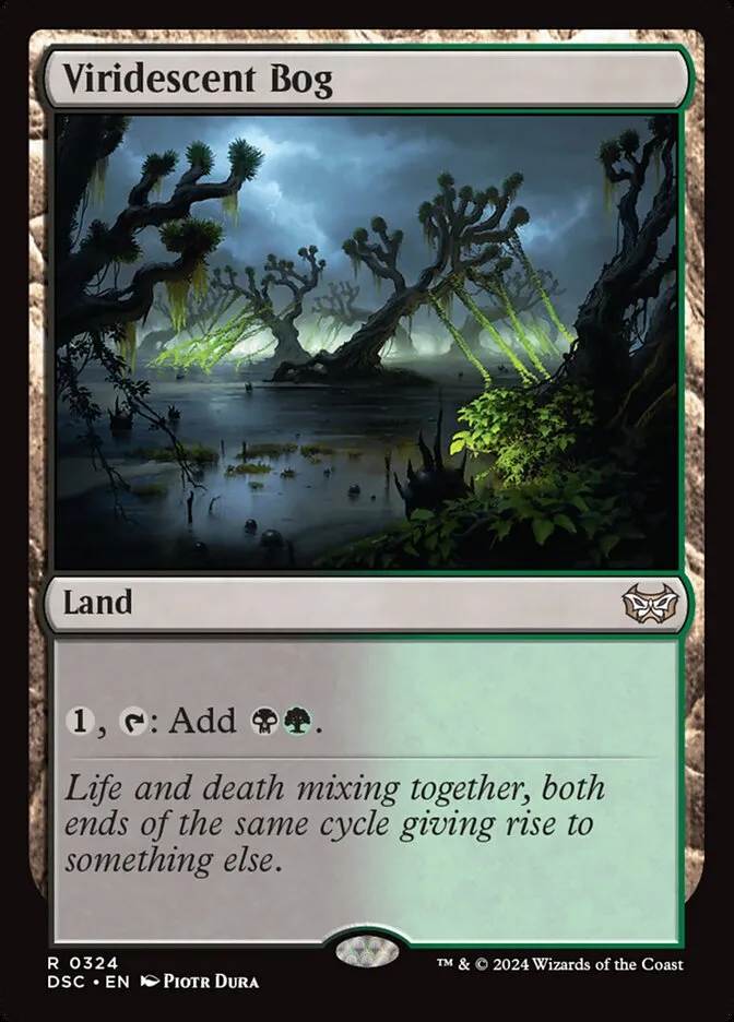 2024 Duskmourn: House of Horror Commander Viridescent Bog #324 rare card image