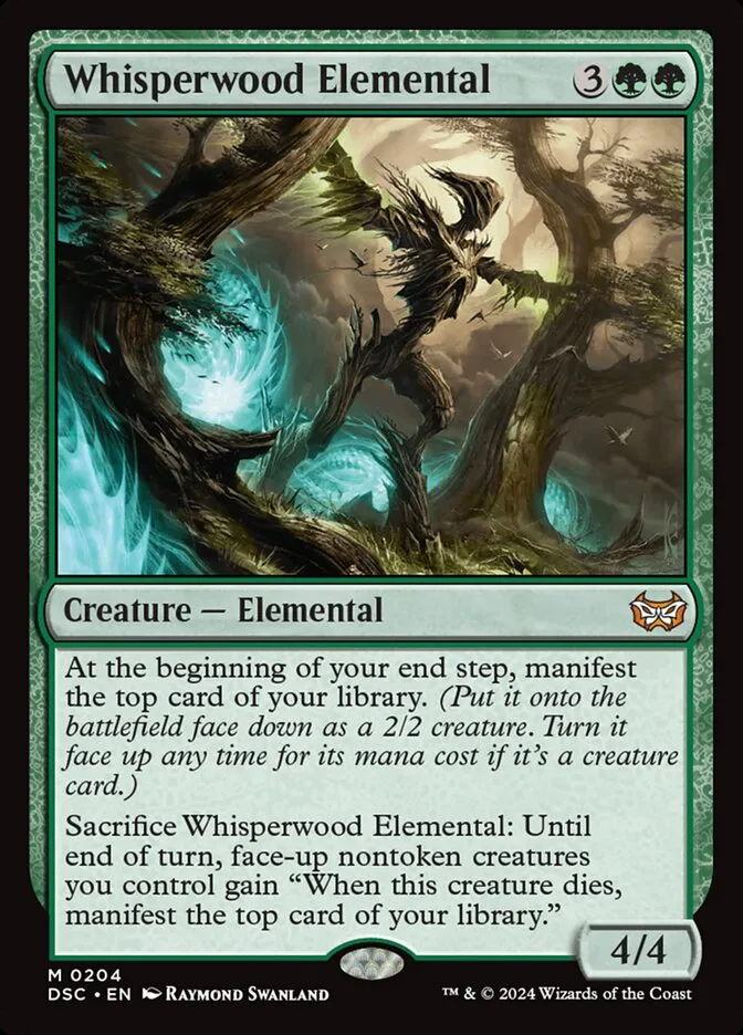 2024 Duskmourn: House of Horror Commander Whisperwood Elemental #204 mythic card image