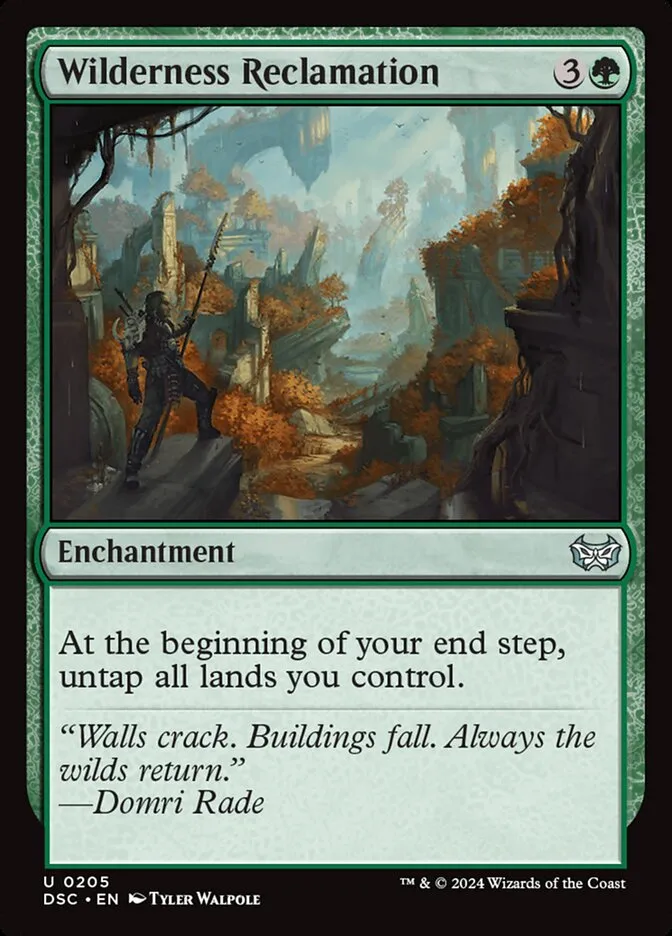2024 Duskmourn: House of Horror Commander Wilderness Reclamation #205 uncommon card image