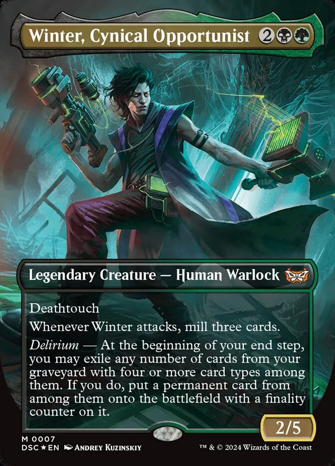 2024 Duskmourn: House of Horror Commander Winter, Cynical Opportunist mythic #7 mythic card image