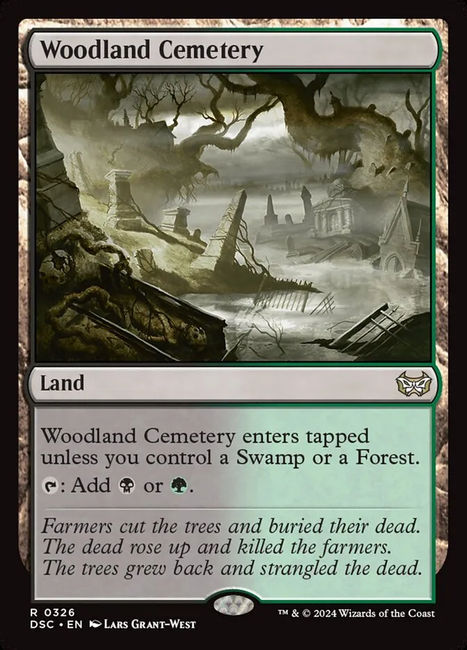 2024 Duskmourn: House of Horror Commander Woodland Cemetery #326 rare card image