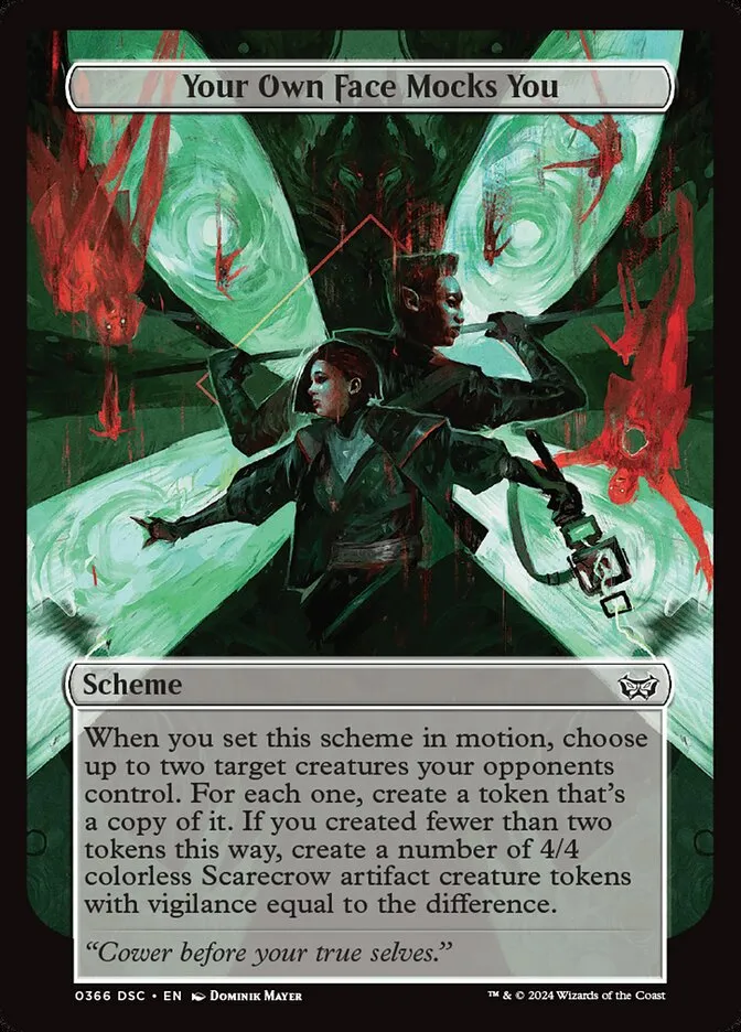2024 Duskmourn: House of Horror Commander Your Own Face Mocks You #366 common card image