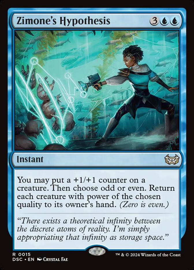 2024 Duskmourn: House of Horror Commander Zimone's Hypothesis rare #15 rare card image
