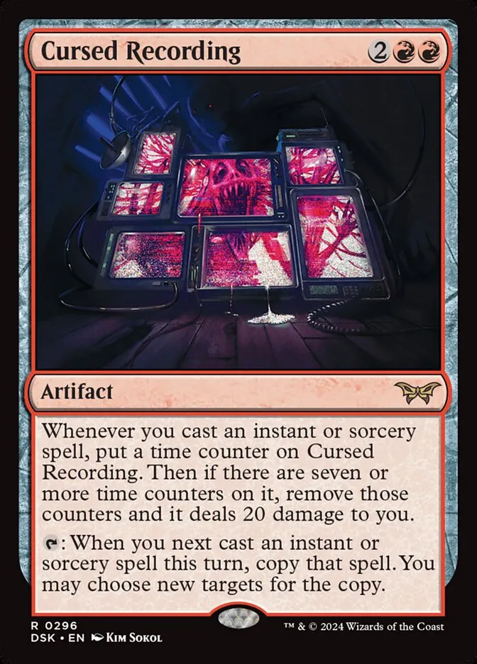 2024 Duskmourn: House of Horror Cursed Recording #296 rare card image
