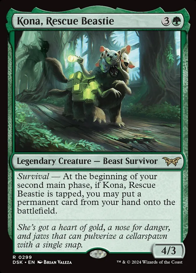 2024 Duskmourn: House of Horror Kona, Rescue Beastie #299 rare card image