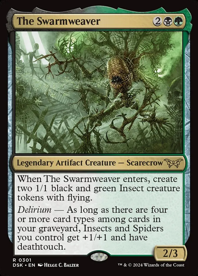 2024 Duskmourn: House of Horror The Swarmweaver #301 rare card image