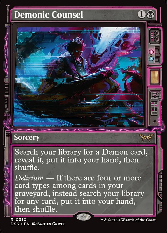 2024 Duskmourn: House of Horror Demonic Counsel #310 rare card image