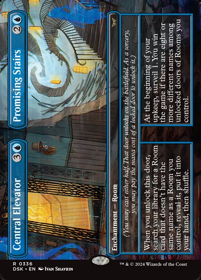 2024 Duskmourn: House of Horror Central Elevator // Promising Stairs #336 rare card image