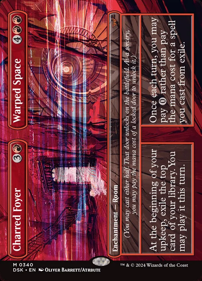2024 Duskmourn: House of Horror Charred Foyer // Warped Space #340 mythic card image