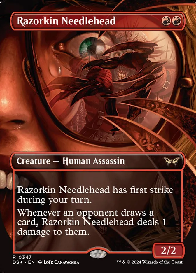 2024 Duskmourn: House of Horror Razorkin Needlehead #347 rare card image