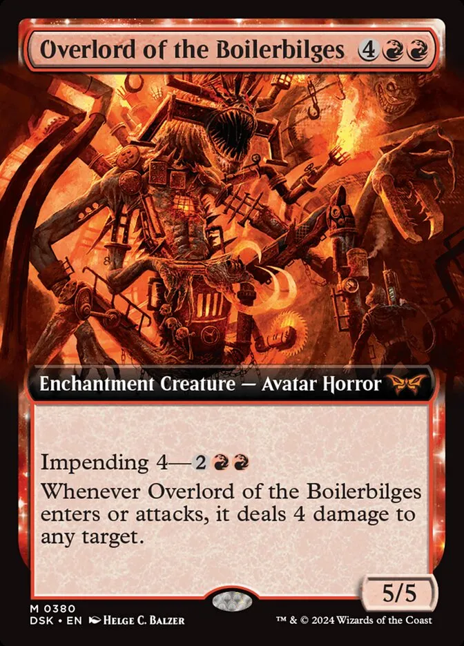 2024 Duskmourn: House of Horror Overlord of the Boilerbilges #380 mythic card image