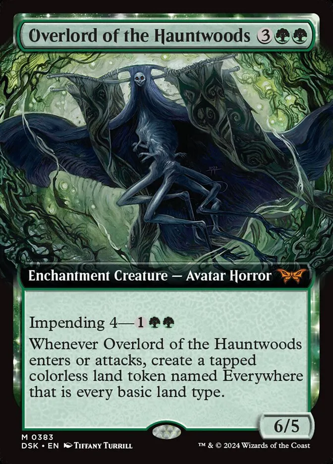 2024 Duskmourn: House of Horror Overlord of the Hauntwoods #383 mythic card image
