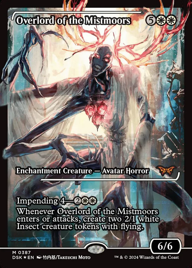 2024 Duskmourn: House of Horror Overlord of the Mistmoors #387 mythic card image