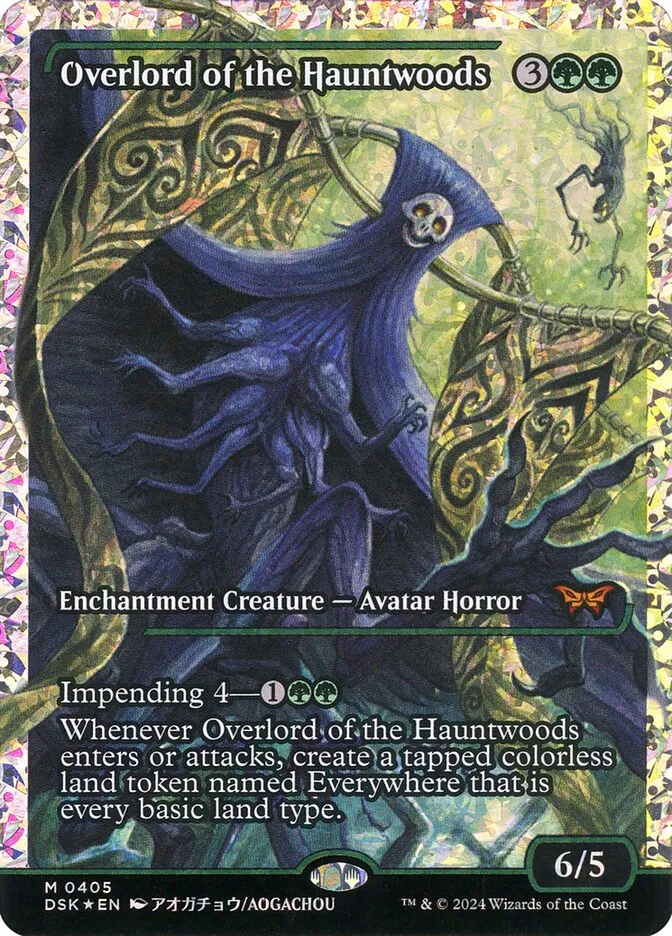 2024 Duskmourn: House of Horror Overlord of the Hauntwoods #405 mythic card image