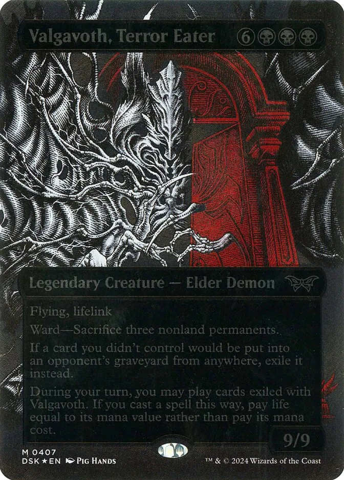 2024 Duskmourn: House of Horror Valgavoth, Terror Eater #407 mythic card image