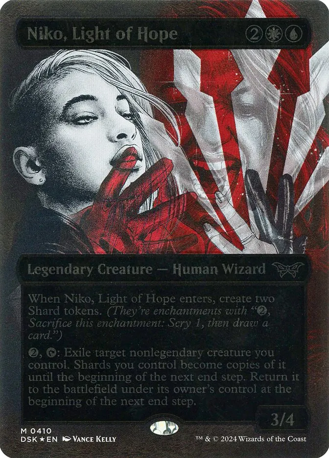 2024 Duskmourn: House of Horror Niko, Light of Hope #410 mythic card image