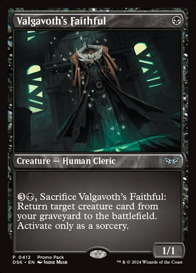 2024 Duskmourn: House of Horror Valgavoth's Faithful #412 uncommon card image