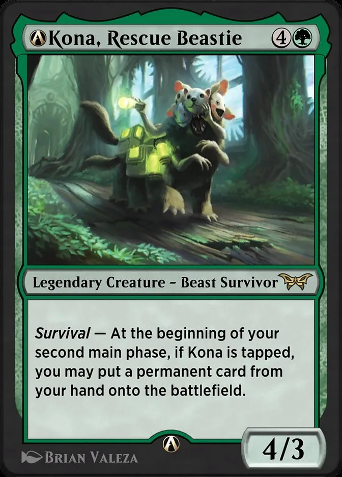 2024 Duskmourn: House of Horror A-Kona, Rescue Beastie #A-187 rare card image
