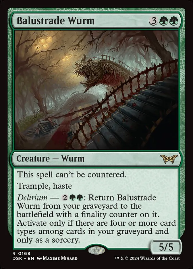 2024 Duskmourn: House of Horror Balustrade Wurm #168 rare card image