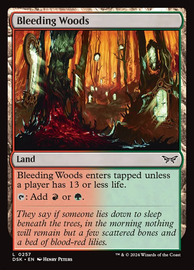 2024 Duskmourn: House of Horror Bleeding Woods #257 common card image