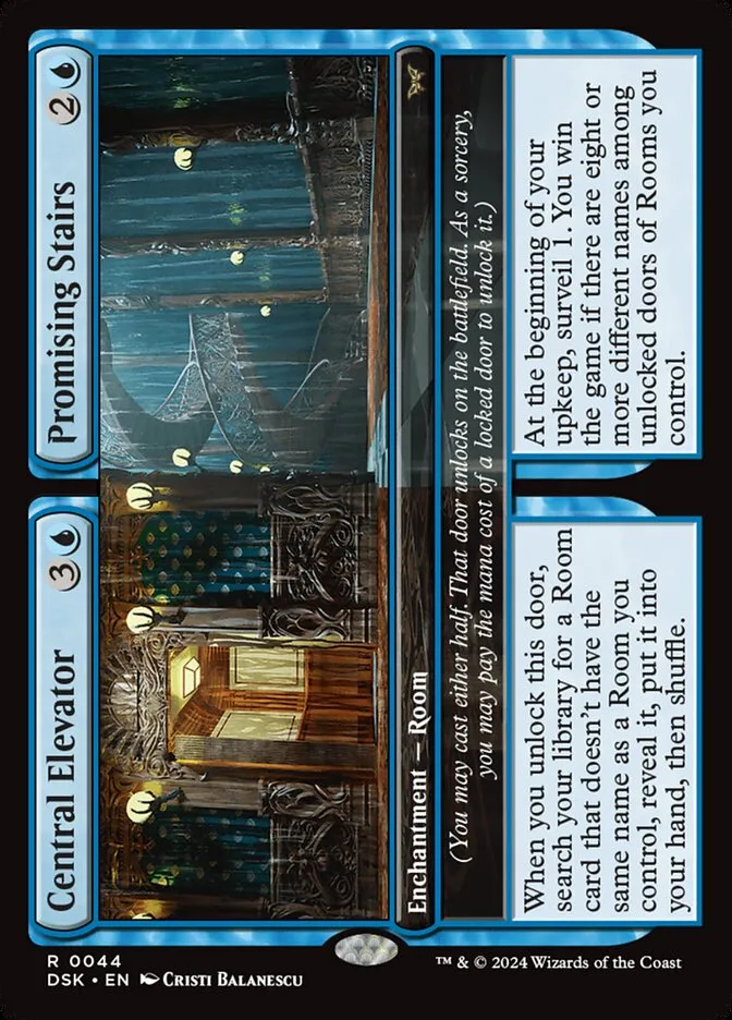 2024 Duskmourn: House of Horror Central Elevator // Promising Stairs #44 rare card image
