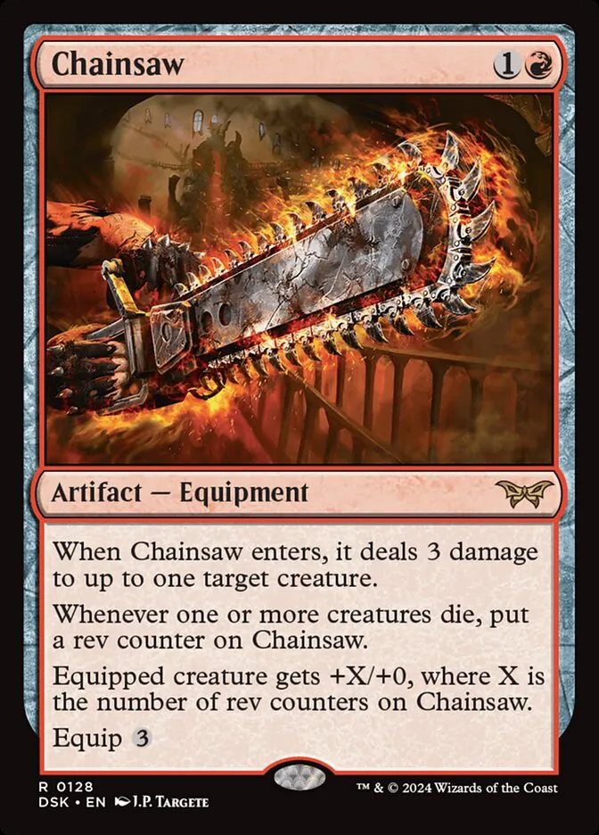 2024 Duskmourn: House of Horror Chainsaw #128 rare card image
