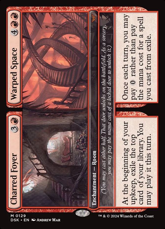 2024 Duskmourn: House of Horror Charred Foyer // Warped Space #129 mythic card image