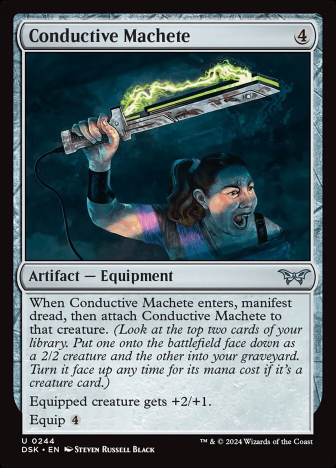 2024 Duskmourn: House of Horror Conductive Machete #244 uncommon card image
