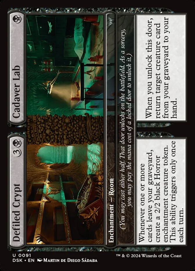 2024 Duskmourn: House of Horror Defiled Crypt // Cadaver Lab #91 uncommon card image