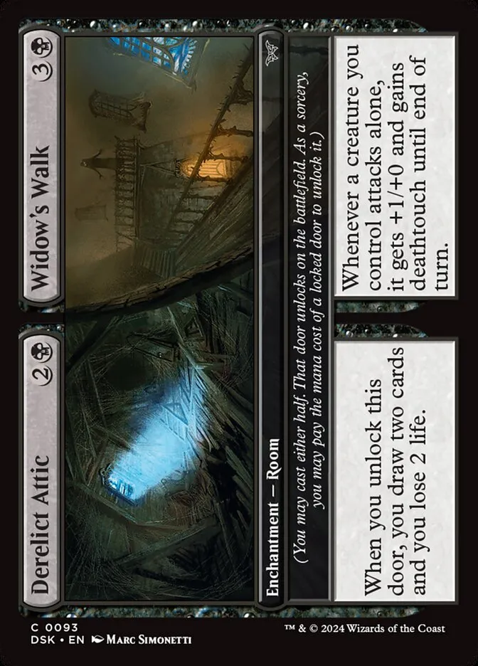 2024 Duskmourn: House of Horror Derelict Attic // Widow's Walk #93 common card image