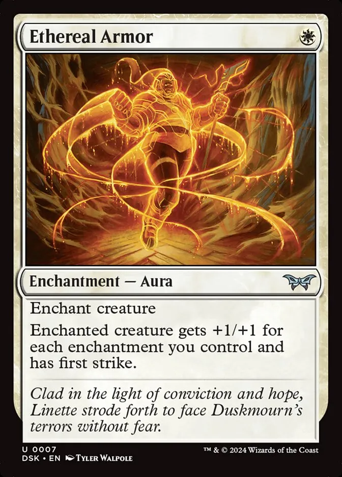 2024 Duskmourn: House of Horror Ethereal Armor #7 uncommon card image