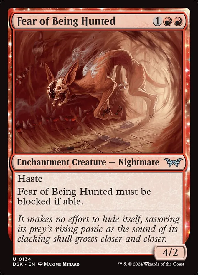 2024 Duskmourn: House of Horror Fear of Being Hunted #134 uncommon card image