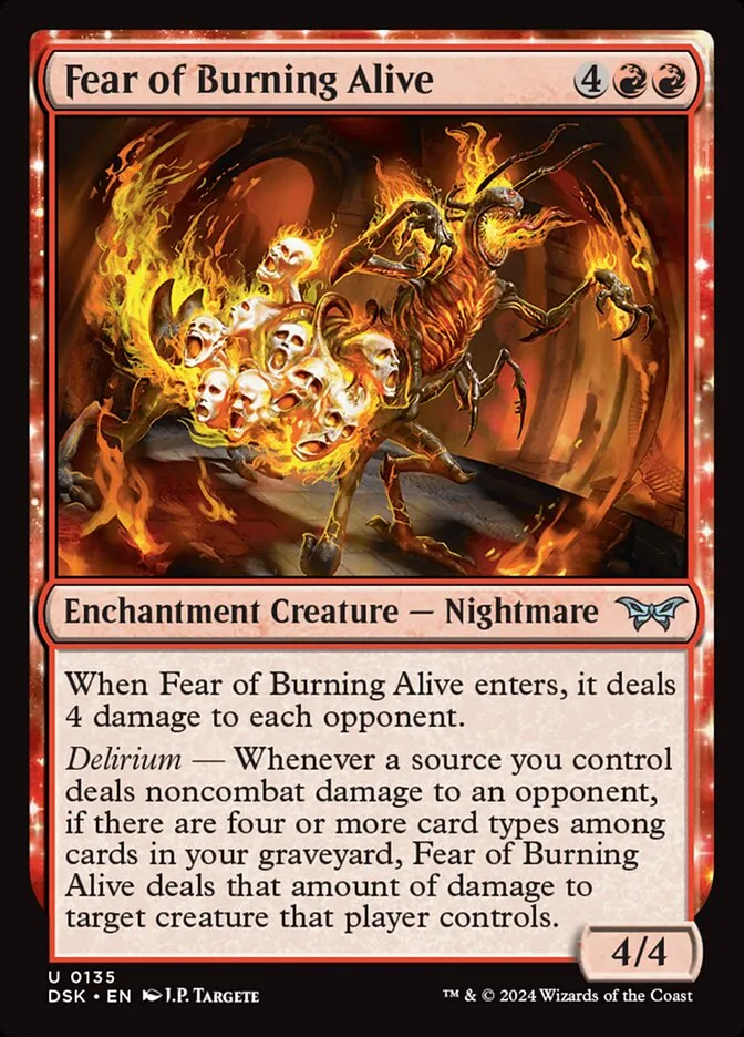 2024 Duskmourn: House of Horror Fear of Burning Alive #135 uncommon card image