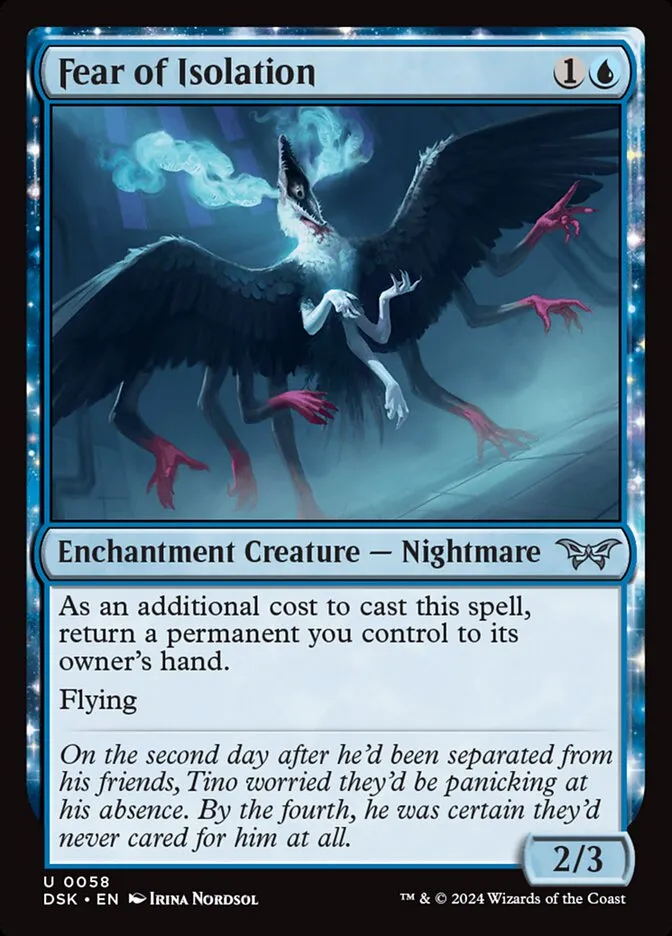 2024 Duskmourn: House of Horror Fear of Isolation #58 uncommon card image