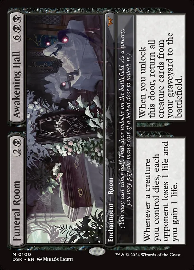 2024 Duskmourn: House of Horror Funeral Room // Awakening Hall #100 mythic card image