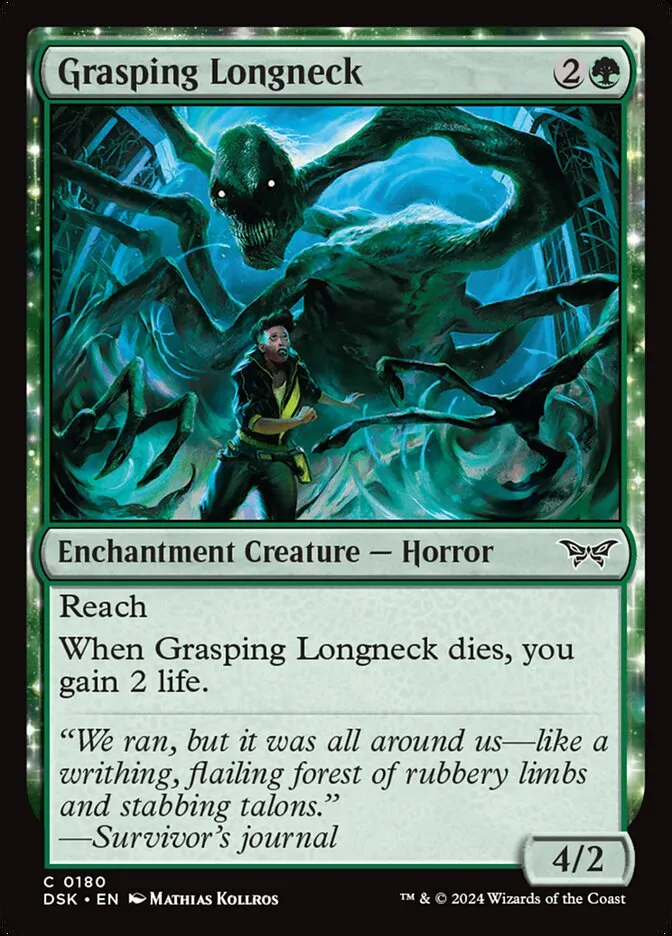 2024 Duskmourn: House of Horror Grasping Longneck #180 common card image
