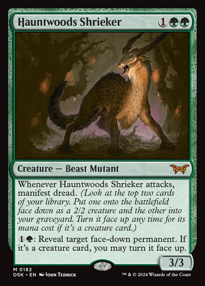 2024 Duskmourn: House of Horror Hauntwoods Shrieker #182 mythic card image
